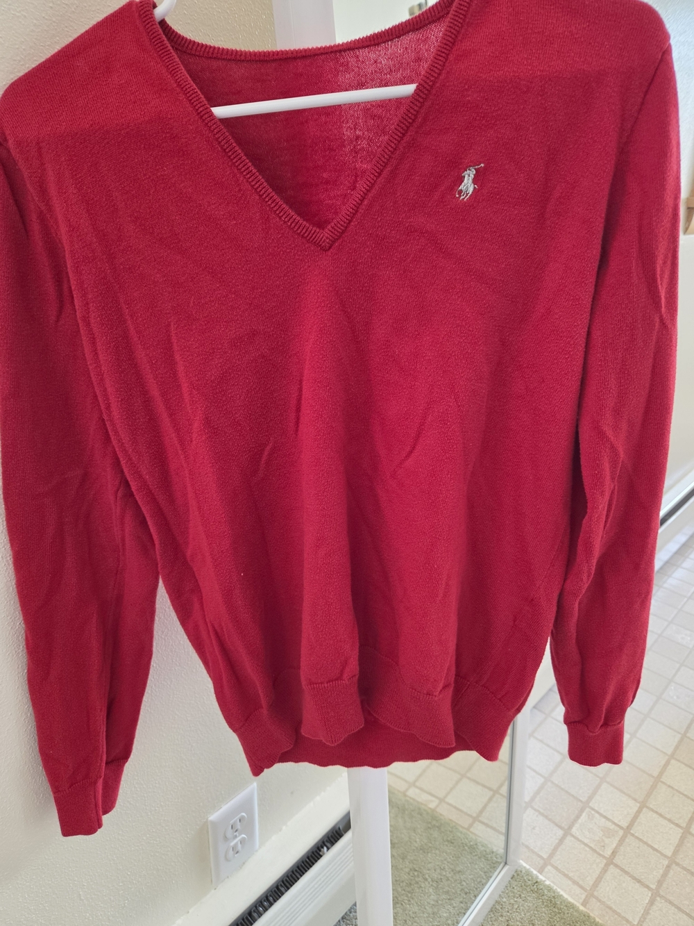 Polo by Ralph Lauren Bright Red V-Neck Sweater